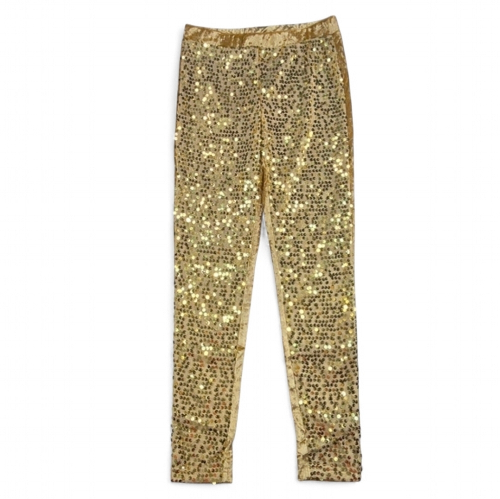 Joyfolie‎ Gold Sequin Leggings Size 8